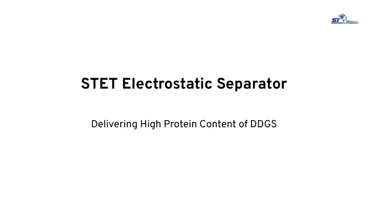 stet electrostatic separator