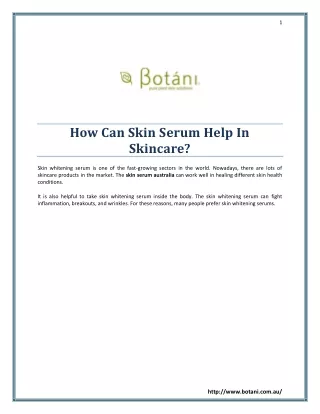 How Can Skin Serum Help In Skincare
