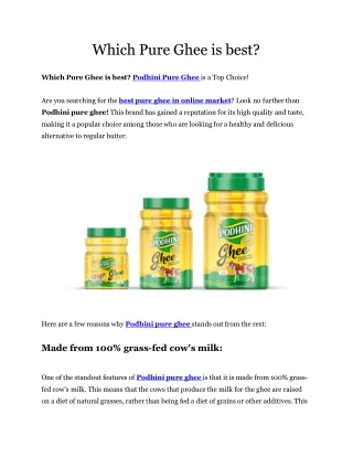 Which Pure Ghee Is Best