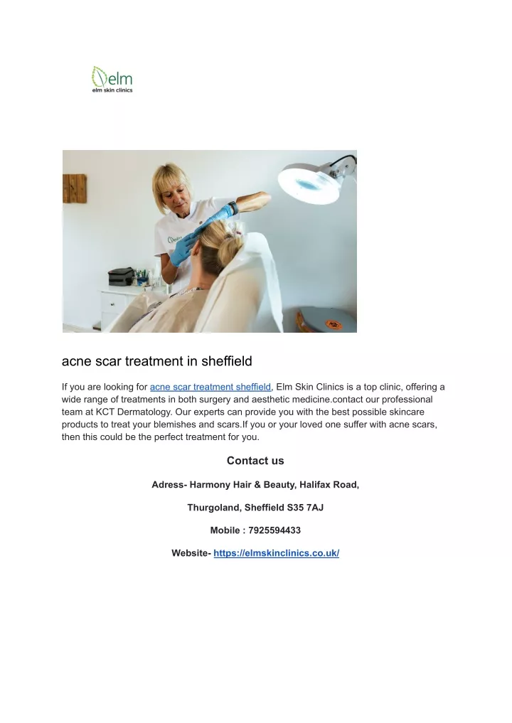 acne scar treatment in sheffield