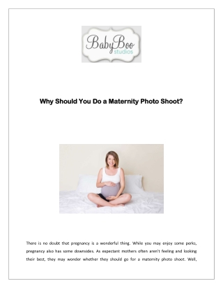 Why Should You Do a Maternity Photo Shoot?