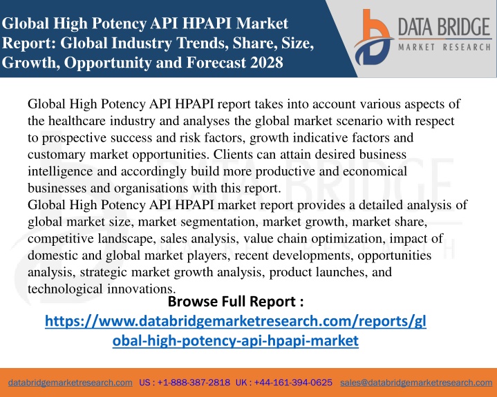 global high potency api hpapi market report