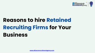 Reasons to hire Retained Recruiting Firms for Your Business