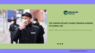 The Leading Security Guard Training Academy in Florida, USA