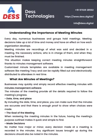 The importance of Meeting Minutes