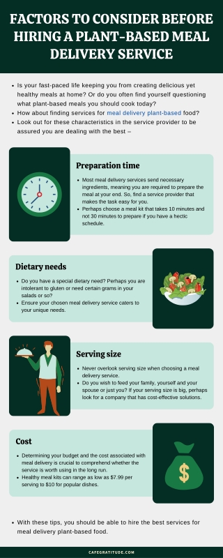 Factors to Consider Before Hiring a Plant-Based Meal Delivery Service