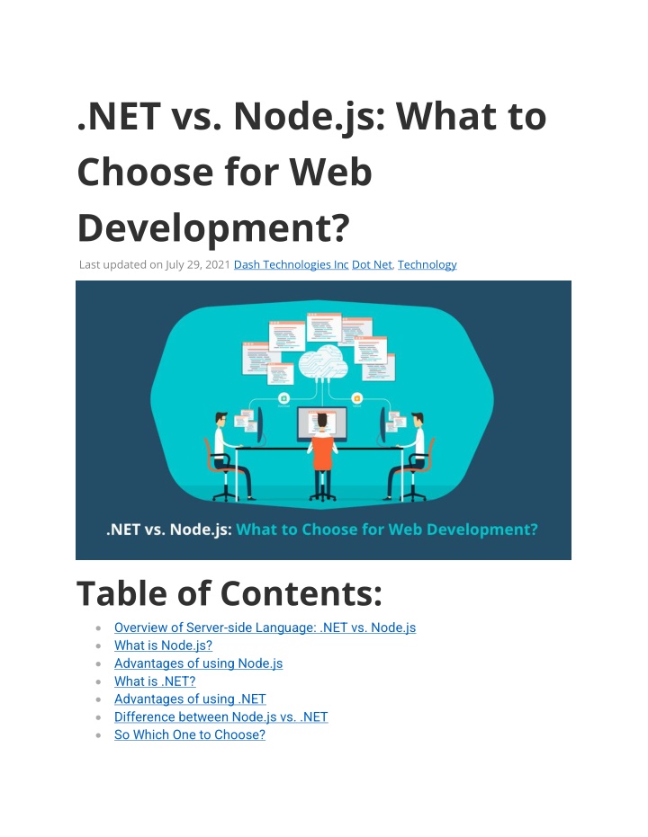 net vs node js what to choose for web development