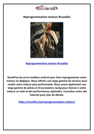 reprogrammation moteur bruxelles