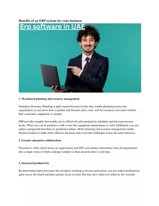 benefits of an erp system for your business