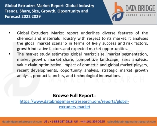 Extruders Market report Demand, Key Players, Size, Share