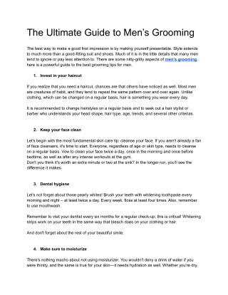 the ultimate guide to men s grooming