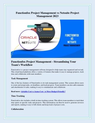 functionfox project management vs netsuite