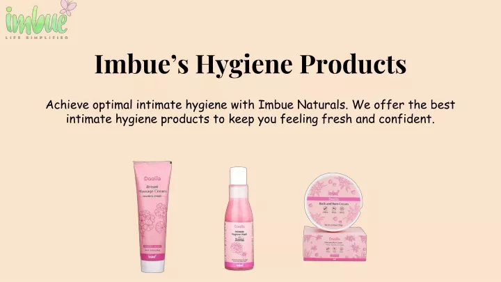 imbue s hygiene products