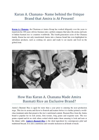 Karan A. Chanana- Name behind the Unique Brand that Amira is At Present!