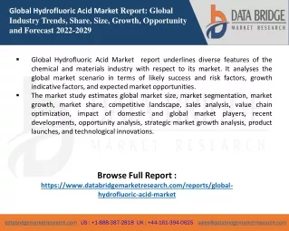 Hydrofluoric Acid Market  report Demand, Key Players, Size, Share