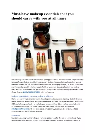 must have makeup essentials that you should carry