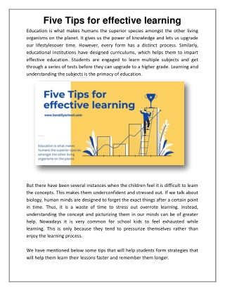 five tips for effective learning