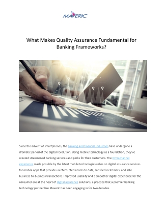 What Makes Quality Assurance Fundamental for Banking Frameworks