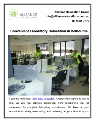 Convenient Laboratory Relocation in Melbourne