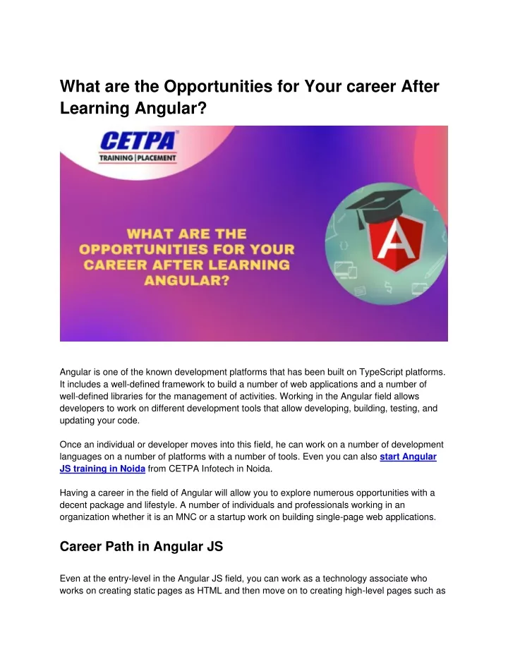 what are the opportunities for your career after