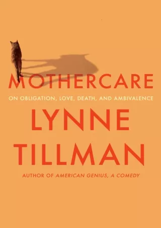 free read (pdF) MOTHERCARE: On Obligation, Love, Death, and Ambivalence
