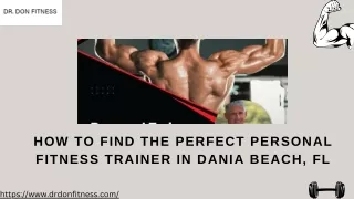 How to Find the Perfect Personal Fitness Trainer in Dania Beach, FL