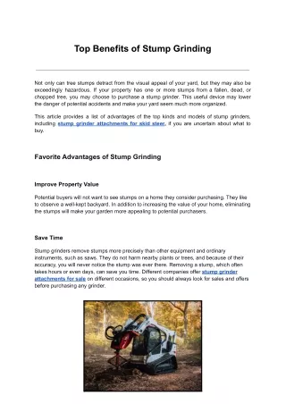 Top Benefits of Stump Grinding