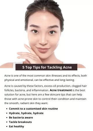 5 top tips for tackling acne
