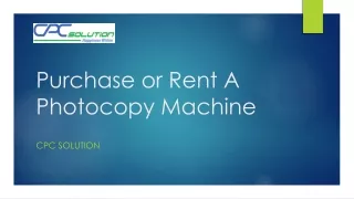 Purchase or Rent A Photocopy Machine