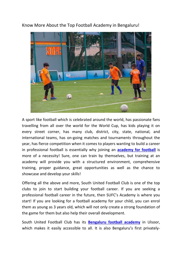 know more about the top football academy