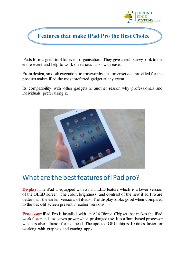 features that make ipad pro the best choice