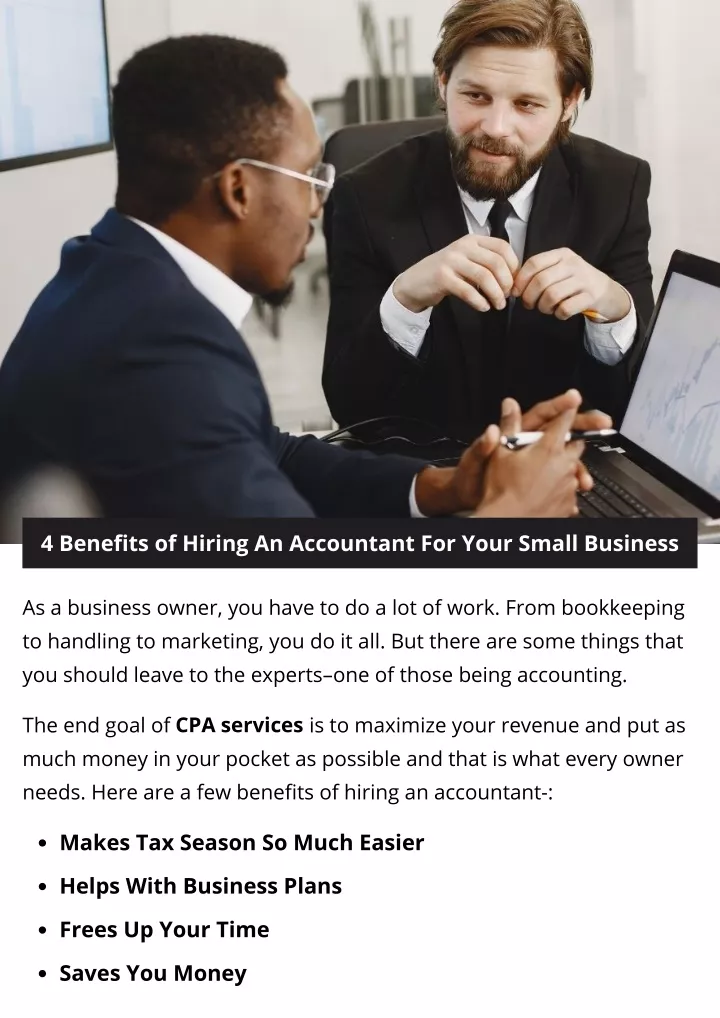 4 benefits of hiring an accountant for your small