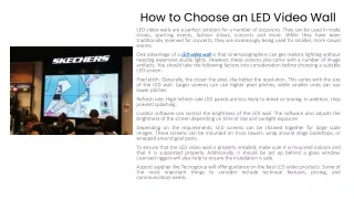 How to Choose an LED Video Wall