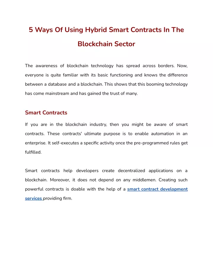 5 ways of using hybrid smart contracts in the