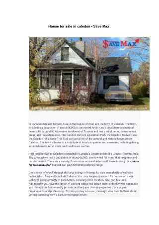 house for sale in caledon save max
