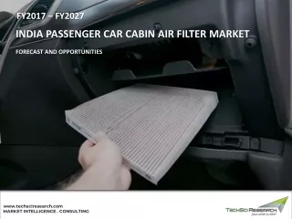 India Passenger Car Cabin Air Filter Market 2027