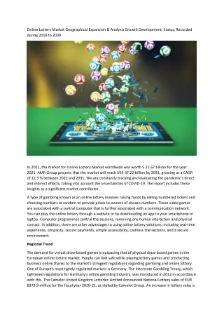 online lottery market geographical expansion