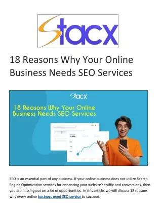18 Reasons Why Your Online Business Needs SEO Services