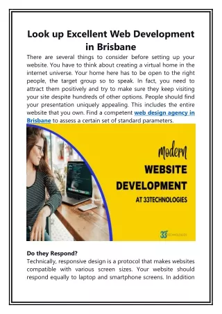 look up excellent web development in brisbane