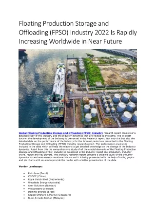 floating production storage and offloading fpso