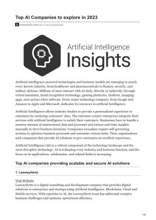 top ai companies to explore in 2023