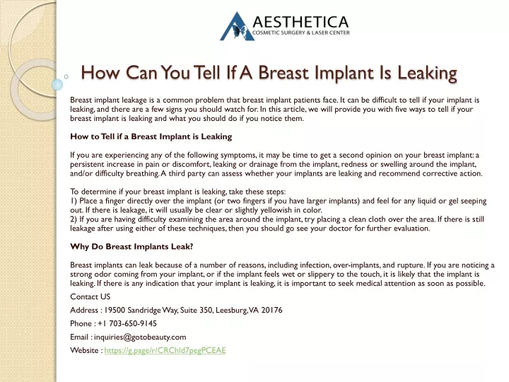 how can you tell if a breast implant is leaking