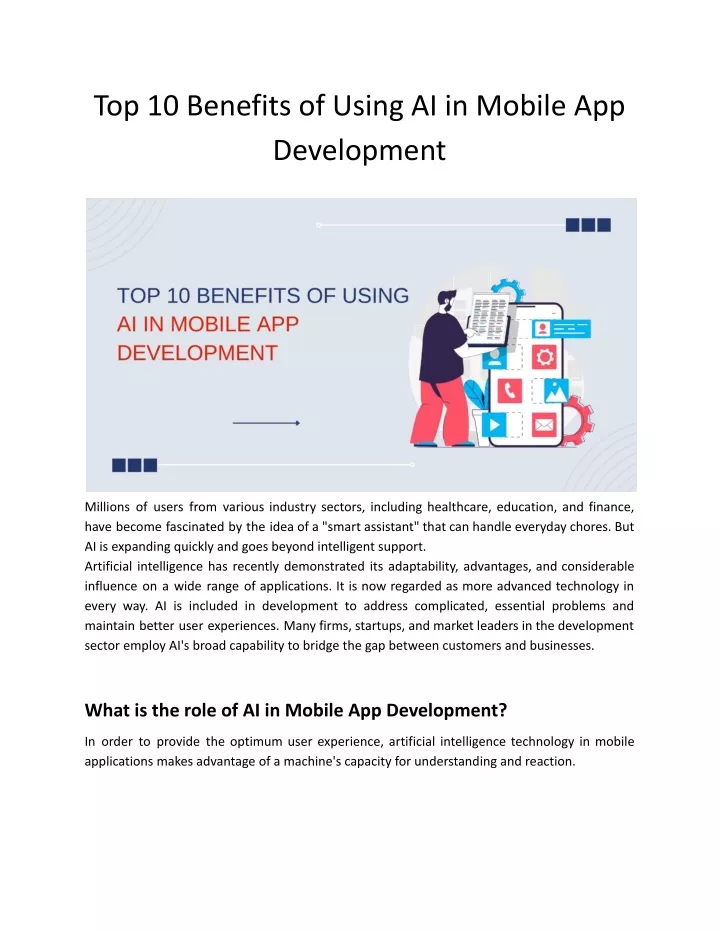 top 10 benefits of using ai in mobile