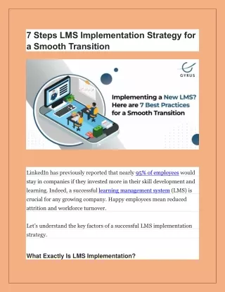 7 Steps LMS Implementation Strategy for a Smooth Transition