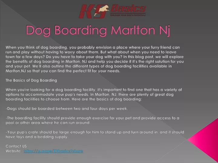 PPT Dog Boarding Marlton Nj PowerPoint Presentation, free download