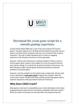 Download the crash game script for a smooth gaming experience
