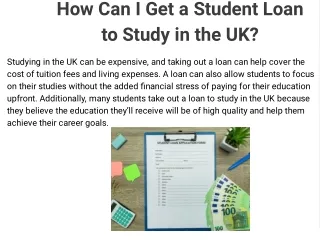 How Can I Get a Student Loan to Study in the UK?