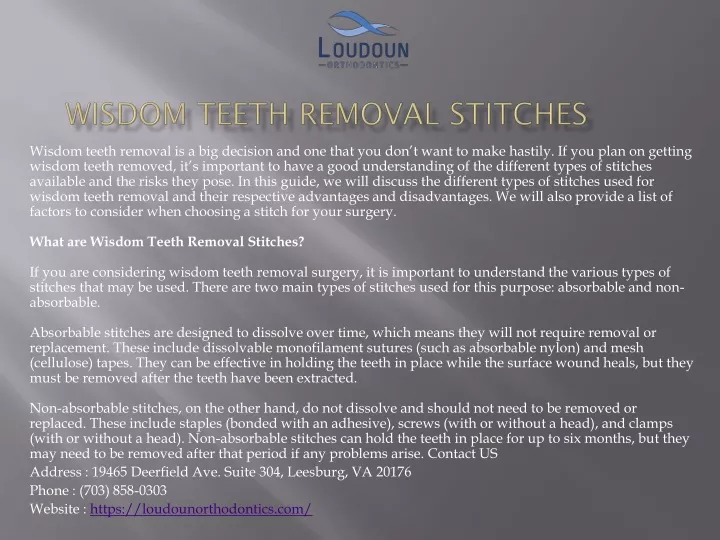 wisdom teeth removal stitches