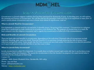 Jewish Word For Circumcision