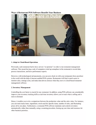 ways a restaurant pos software benefits your